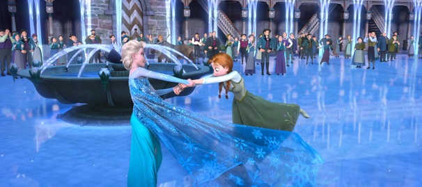 Elsa, nos segundos finais do filme: deslizando pelo gelo, alegre e decidida, em contraponto com a Elsa séria e sem coragem de sequer tocar as pessoas e Pesada, andando na neve. Ítalo Calvino iria pular da cadeira com essa cena.